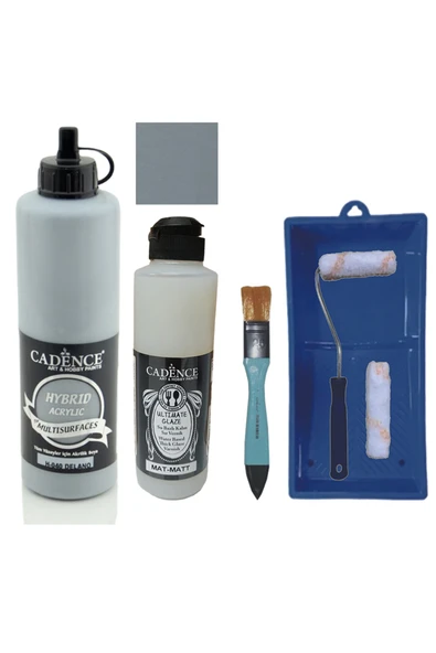 Mobilya Boyası-Cadence Multisurface H-040 Delano 500Ml Ultimate Vernik Mat 250Ml Saten Rulo Set ürün görseli 1