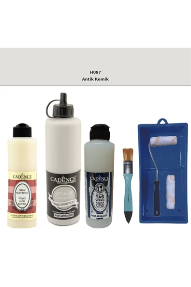 Banyo Mutfak Boyası-Cadence Multi H-087 Antik Kemik 500Ml Pya250Ml Taş Vernik Par 250Ml Saten Rulo ürün görseli 1