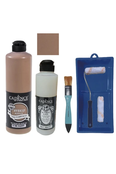 Mobilya Boyası-Cadence Multisurface H-108 Kaşmir 500Ml Ultimate Vernik Mat 250Ml Saten Rulo Set ürün görseli 1