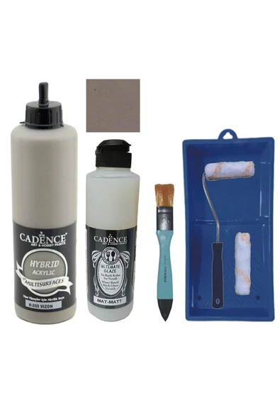 Mobilya Boyası-Cadence Multisurface H-059 Vizon 500Ml Ultimate Vernik Mat 250Ml Saten Rulo Set ürün görseli 1