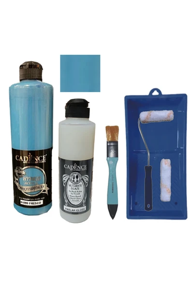 Mobilya Boyası-Cadence Multisurface H-099 Fresco 500Ml Ultimate Vernik Parlak 250Ml Saten Rulo Set ürün görseli 1