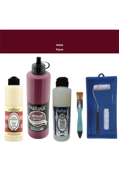 Banyo Mutfak Boyası-Cadence Multi H-056 Vişne 500Ml Pya250Ml Taş Vernik Mat 250Ml Saten Rulo ürün görseli 1