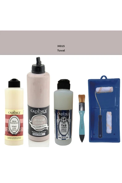 Banyo Mutfak Boyası-Cadence Multi H-015 Tuval 500Ml Pya 250Ml Taş Vernik Parlak 250Ml Saten Rulo ürün görseli 1