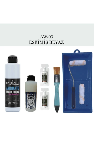 Fayans Tezgah B-Ambiente Islak Zemin Aw-03 Eskimiş Beyaz 250Ml Katalizör 20Gr TaşVernk120 SatRuloSet ürün görseli 1