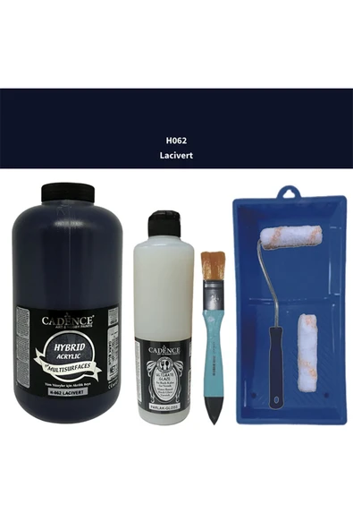 Mobilya Boyası-Cadence Multisurface H-062 Lacivert 2Lt Ultimate Parlak Vernik 500Ml Saten Rulo Set ürün görseli 1