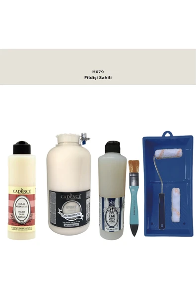Banyo Mutfak Boyası-Cadence Multi H-079 Fildişi Sahili 2Lt Pya 500Ml Taş Vernik Parlak 500Ml Ruloset ürün görseli 1
