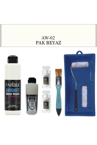 Fayans Tezgah B-Ambiente Islak Zemin Aw-02 Pak Beyaz 250Ml Katalizör 20Gr Taş Vernik Mat 120 RuloSet ürün görseli 1