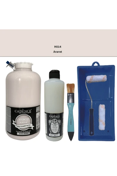 Mobilya Boyası-Cadence Multisurface H-014 Ararot 2000Ml Ultimate Vernik Mat 500Ml Saten Rulo Set ürün görseli 1