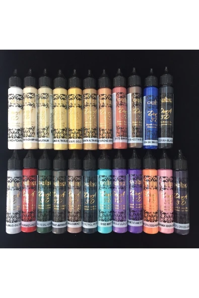 3d Boncuk Boya 23 Lü Set - Boyutlu Boya 25 Ml X 23 Adet ürün görseli 1