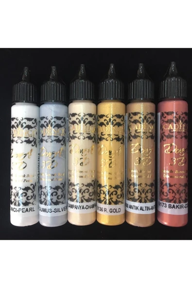 3d Boncuk Boya 6 Lı Set-1 / Boyutlu Boya 25 ml X 6 Adet ürün görseli 1