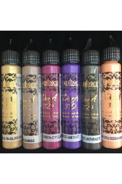 3d Boncuk Boya 6 Lı Set-2 / Boyutlu Boya 25 Ml X 6 Adet ürün görseli 1