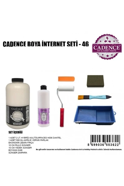 Cadence 2 Litre Dantel Boya 500ml Mat Vernik Set ürün görseli 1