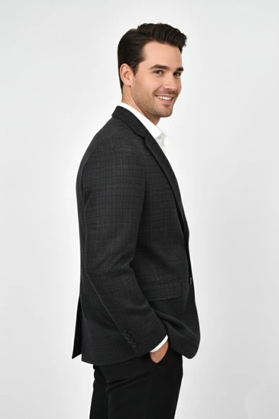 Erkek Kışlık Kumaş Tek Ceket 4 Drop BGL-ST04987 - Resim 4