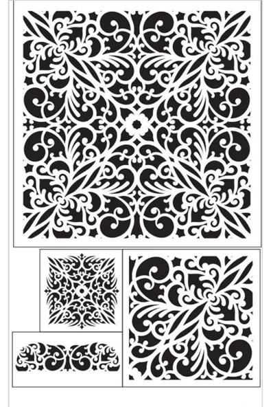 Cadence Stencıl Şablon 4'lü Set Model-13 ürün görseli 1