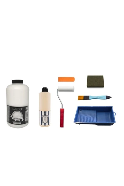 Cadence 2 Litre Antik Beyaz 500ml Taş Vernik Set ürün görseli 1