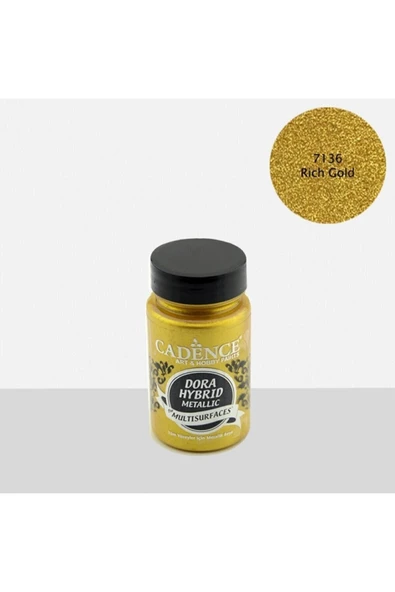 Dora Hibrit Metalik Multisurface Akrilik Boya 90 Ml 7136 Rich Gold ürün görseli 1