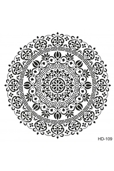 Hd109 Damask Home Dekor Stencil 45x45 ürün görseli 1