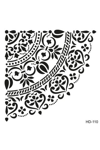 Hd110 Yarım Damask Home Dekor Stencil 45x45 ürün görseli 1