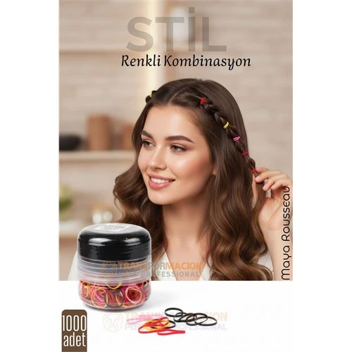 Silikon Saç Tokası Saç Lastiği Mini Elastik Toka 1000 ADET 2 RENK ürün görseli 1