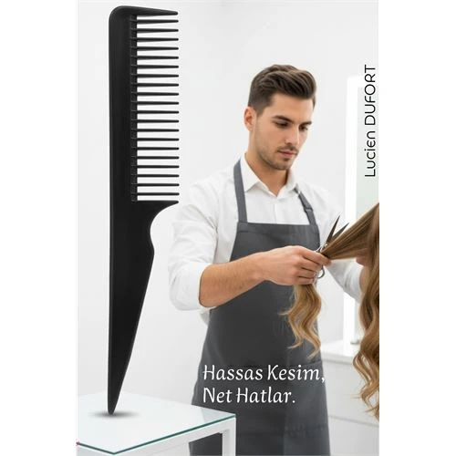 Bayan Kuaförü Saç Kesim Tarağı - Profesyonel Kuaför Kesim Tarağı Kuyruklu Saç Ayırma Şekillendirme Tarağı ürün görseli 1