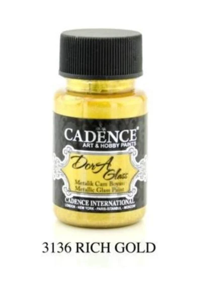 Dora Glass Metalik Cam Boyası 50 ml. 3136 RICH GOLD ürün görseli 1