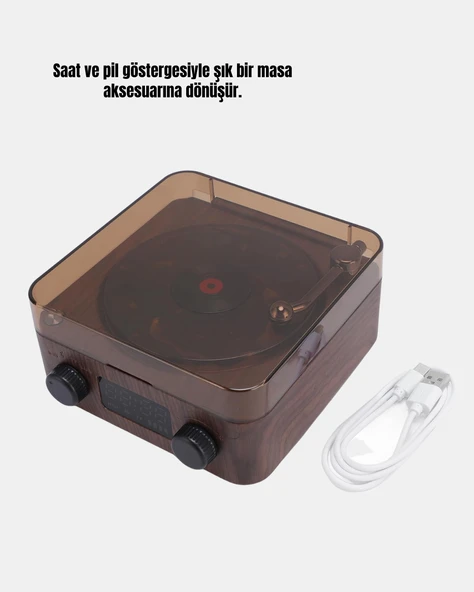 GRAMAFON SPEAKER KAHVERENGİ - Resim 2