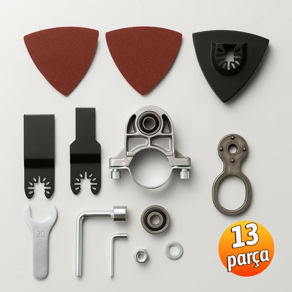 Metal Çok Amaçlı Kesme Zımparalama Aparatı M14 Uyumlu 115 mm Spiral Adaptör 13 Parça - Resim 2