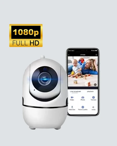 Akıllı Kontrol ve Hareket Takipli 1080P Kablosuz Güvenlik Kamerası–Gece Görüşlü ve İki Yönlü Sesli - Resim 4