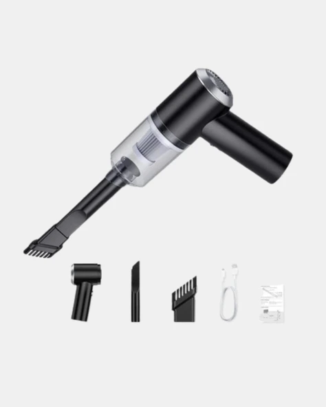 Taşınabilir Vakumlu Araç Süpürgesi – Katlanabilir Sap, Yıkanabilir Filtre, 120W Motor - Resim 4