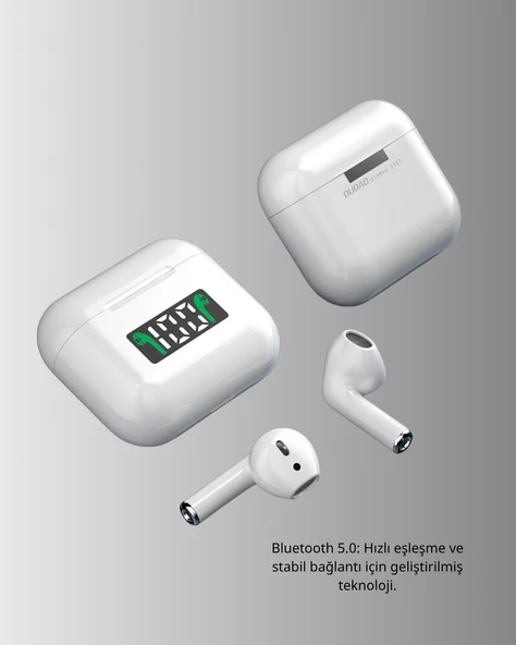 Kablosuz TWS Bluetooth 5.0 Kulaklık – Dokunmatik Kontrol, LED Göstergeli - 4