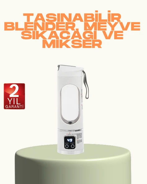 Şarjlı Taşınabilir Meyve Sıkacağı – 12 Bıçaklı Güçlü Blender ürün görseli