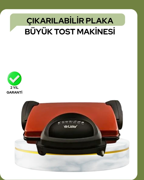 2000 Watt Teflon Tost Makinesi – Geniş Plaka, Ayarlanabilir Isı, Kolay Temizlik ürün görseli