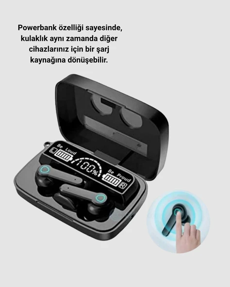 Powerbank’lı M19 Bluetooth Kulaklık – Oyun İçin Düşük Gecikme, Uzun Kullanım ve Şarj Desteği - 5