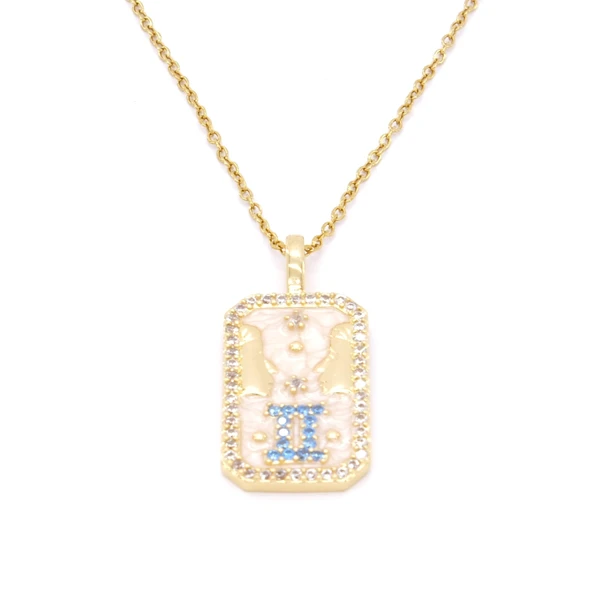 Çelik Kolye, Altın Kaplama İkizler Burç Kadın Kolye K-110 ürün görseli