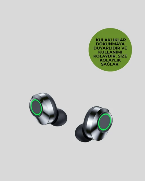Gerçek Kablosuz Kulaklık – Bluetooth 5.0, Şarj Kutulu, Parmak İzi Kontrollü - 4