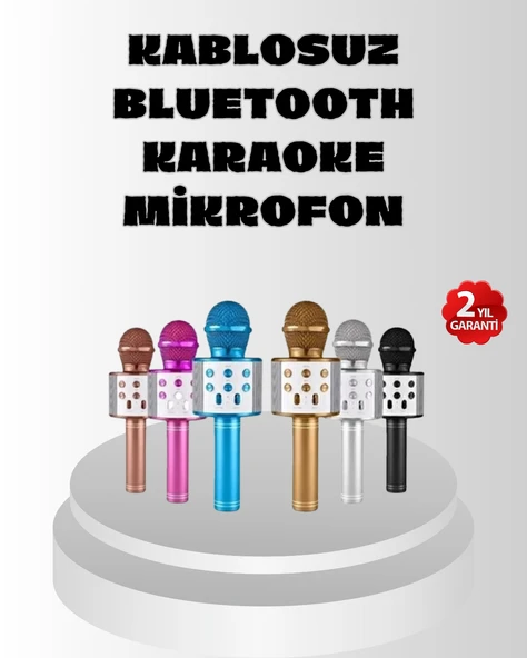 Kablosuz Bluetooth Karaoke Mikrofon  Yankı Efektli ürün görseli