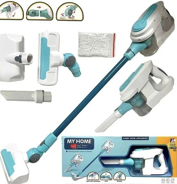 Pilli Işıklı Gerçekçi Eğitici Evcilik Mutfak Oyuncak Hediye Dikey Süpürge Seti ürün görseli