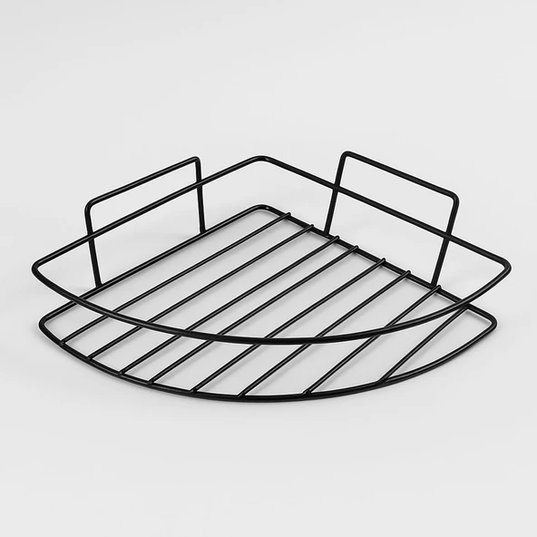 Tek Katlı Duş Şampuanlık Banyo Rafı Metal Şampuan ve Aksesuar Düzenleyici Vidalı Montaj Siyah Renk - Resim 6