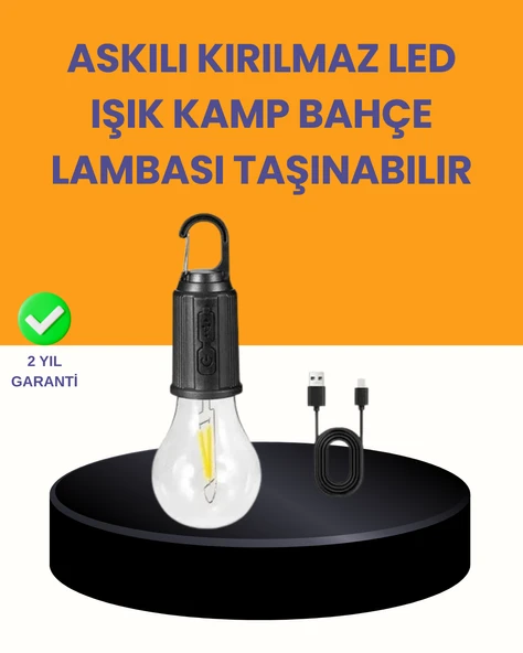 Akıllı Sensörlü USB Şarjlı Kamp Lambası ürün görseli
