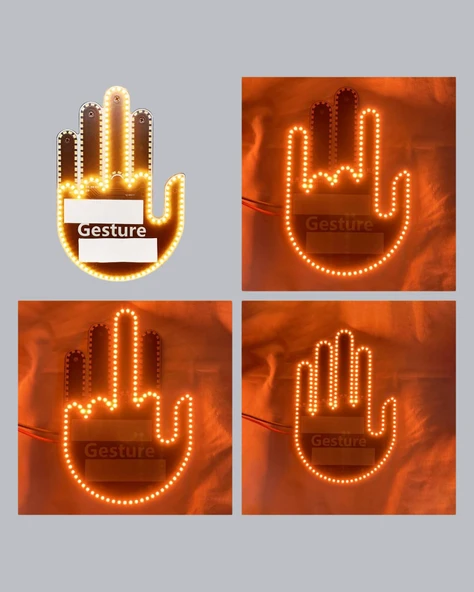 176 LED’li Amber Trafik Uyumlu Sinyal Işığı – El Hareketiyle Kontrol - Resim 4