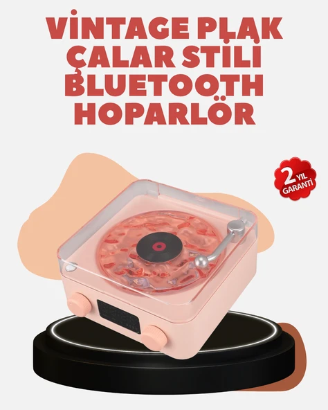 Retro Kristal Netliğinde Ses – Gece Işıklı Retro Bluetooth Hoparlör ürün görseli