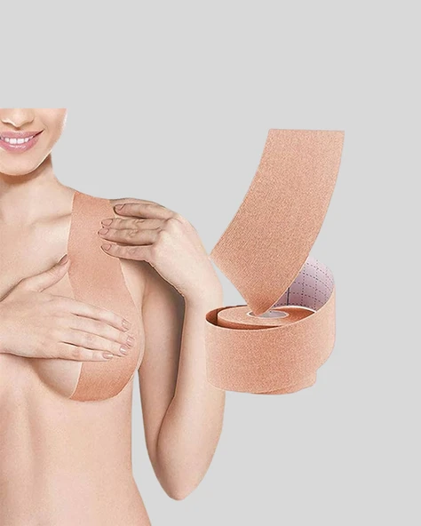 Askısız Görünmez Göğüs Bandı – Dekolteli Kıyafetler İçin Destekleyici Bant - Resim 5