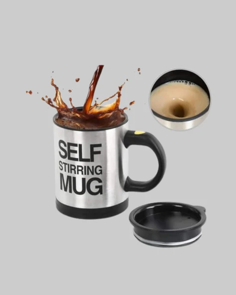 Paslanmaz Çelik Kendi Kendini Karıştıran Akıllı Kupa – Isı Yalıtımlı - Resim 2