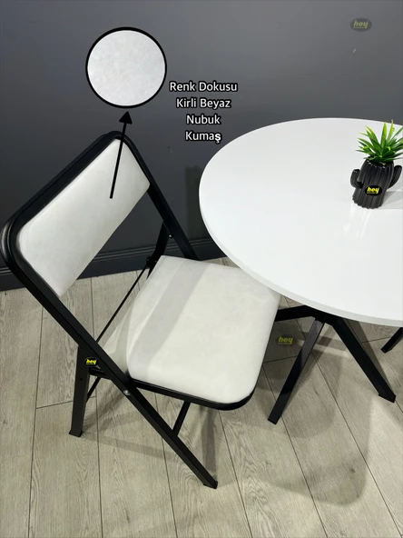 Katlanır Kamp Sandalyesi Kirli Beyaz Piknik Sandalyesi - Tekli - Resim 2