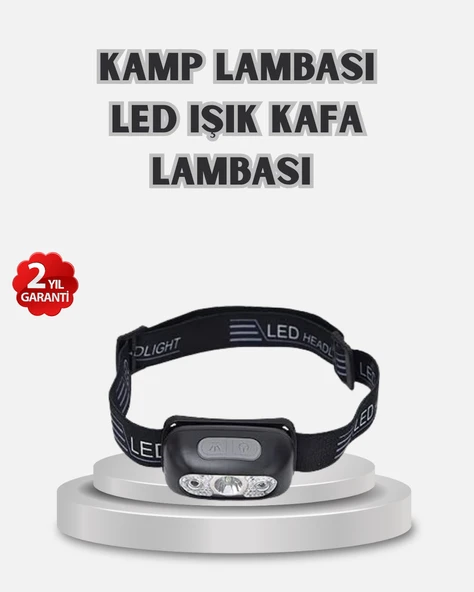 Gece Balıkçılığı İçin Ultra Parlak Şarjlı Kafa Lambası | 4 Işık Modu + USB Şarj ürün görseli