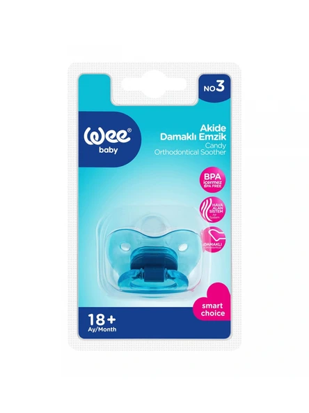 Wee Baby 113 Yalancı Emzik Silikon Akide Damaklı No: 3 - Mavi ürün görseli