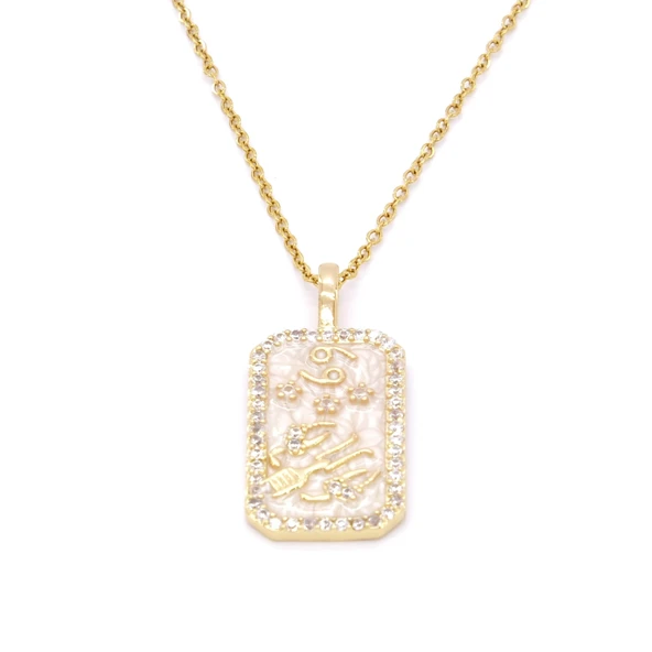 Çelik Kolye, Altın Kaplama İkizler Burç Kadın Kolye K-105 ürün görseli