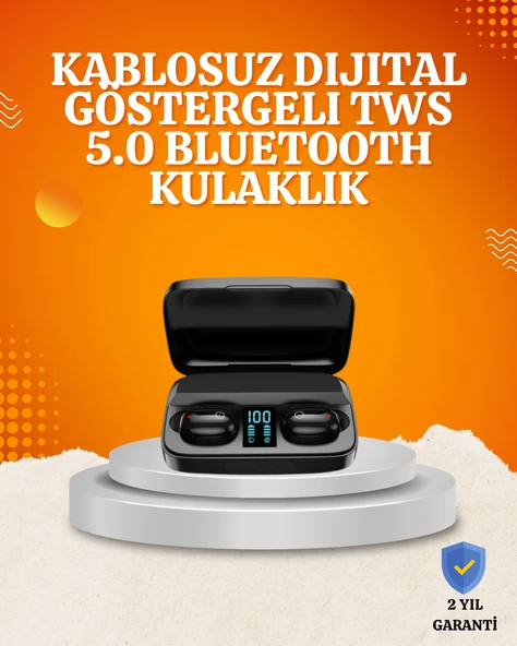 1800 mAh Güçlü Şarj Kutusu ile Bluetooth Kulaklık Seti