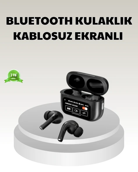 Bluetooth 5.3 ANC Kablosuz Kulaklık – Dokunmatik Kontrol, Dijital Ekran ve Uzun Pil Ömrü