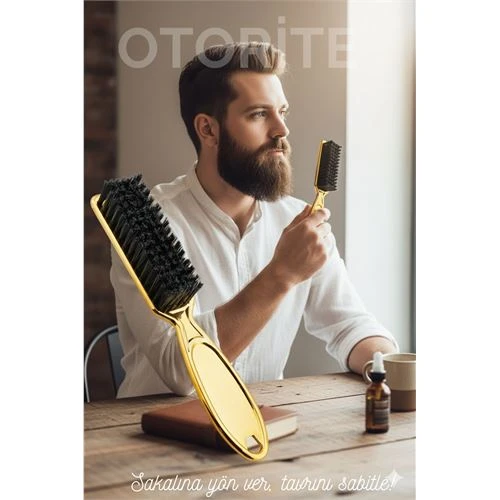 GOLD Sakal Bıyık Tarama Fırçası - Sakal FırçaSI – Şekillendirici, Anti-Statik ürün görseli 1